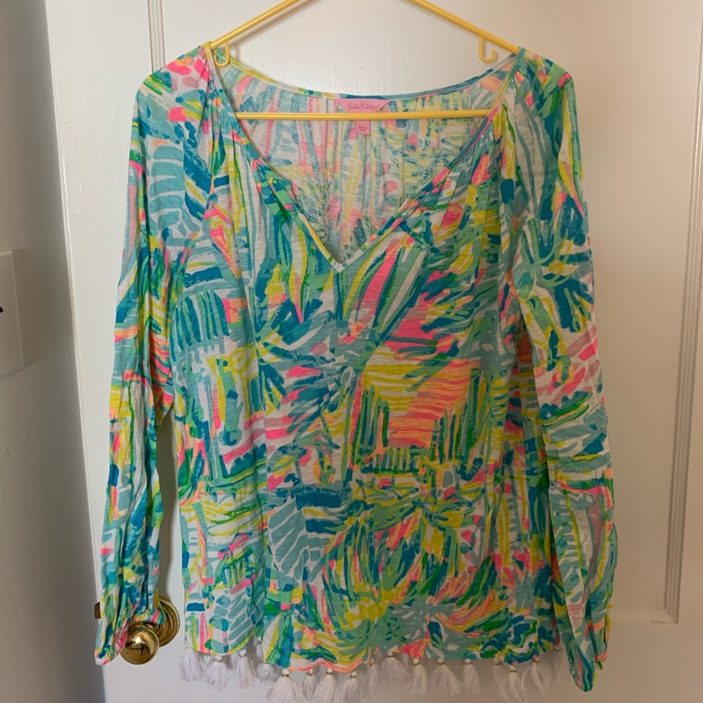 EUC Lilly Pulitzer fringe top, size small